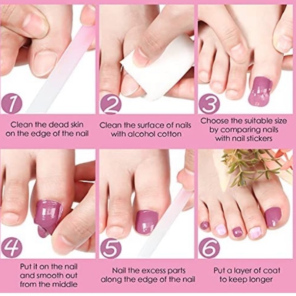 🆕Toe Nail Wraps- Black and White Floral Design: 20 pieces - Picture 4 of 4